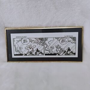 Hagar the Horrible Comic Strip Desk Art Classcom Why Me Dik Brown Brass Frame M